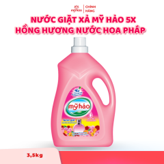 Nước Giặt Mỹ Hảo 5X - Hồng Hương Nước Hoa Pháp - 3,5kg