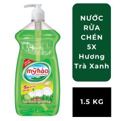Nước Rửa Chén Mỹ Hảo 5X - Trà Xanh - 1,5Kg