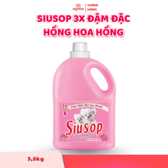 Nước Xả Vải SiuSop 3X Đậm Đặc - Hồng Hoa Hồng - 3,5kg
