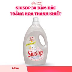 Nước Xả Vải SiuSop 3X Đậm Đặc - Trắng Hoa Thanh Khiết - 1,8kg